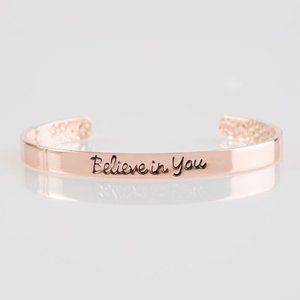 Rose gold "Believe in You" Paparazzi cuff bracelet
